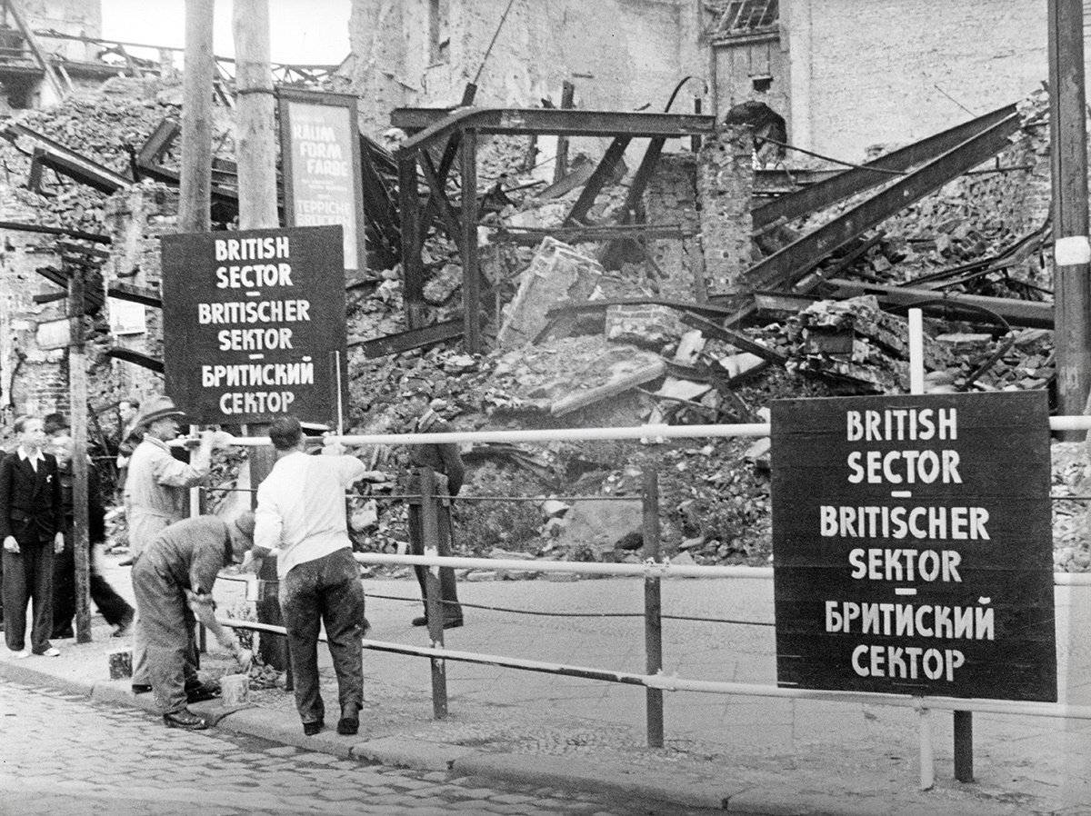 Разграничение секторов союзников в Берлине, 1946 год. Фото: Kontributor / United Archives / Getty Images